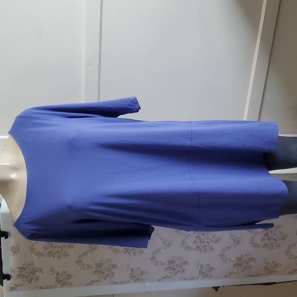 Eileen Fisher Royal Blue Viscose Jersey Drop Waist Tunic Top Size XL - Picture 1 of 9